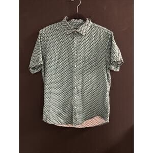 Rodd & Gunn Men's Short Sleeve Button Up 100% Cotton Casual Shirt Size L Blue